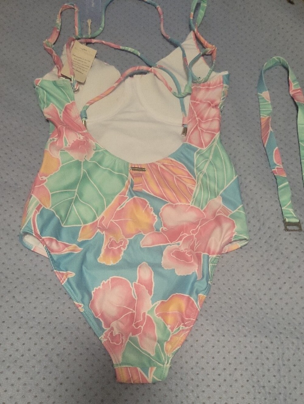 Kenny Flowers Floral One-Piece Swimsuit in Mint, Pink & Yellow - Picture 2 of 8